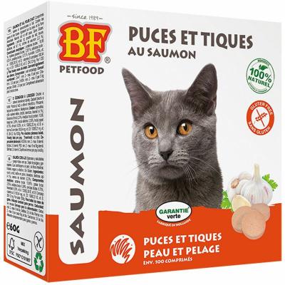 BF PETFOOD Anti Puces Et Tiques Au Saumon Chat 100 Comprimes Biofood
