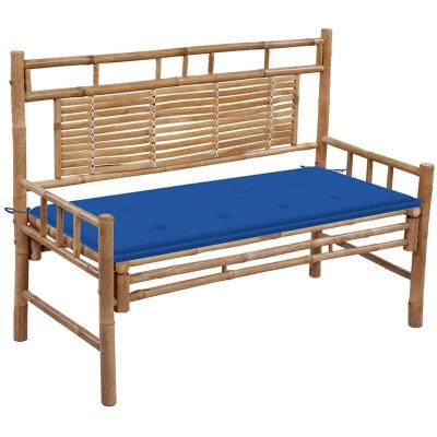 VIDAXL  - Banc de jardin avec coussin 120 cm Bambou Royal blue