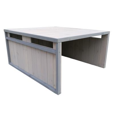 WILTEC  - Garage de Robot tondeuse ? 800 x 700 x 380 mm ? Couleur grise ? en Bois massif et avec Toit plat ? Abri Carport de Jardinage Tonte de gazon