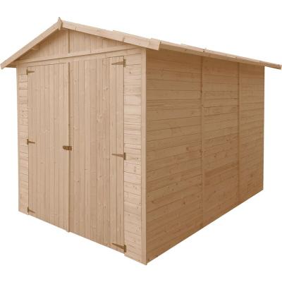 TIMBELA  M105 - GARAGE en bois Naturel - H222xL320xl244 cm / 6 m&sup2;