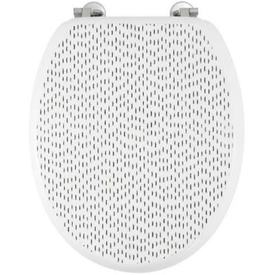 GELCO  DESIGN Abattant WC Dash - Charni&egrave;res inox - MDF - Noir et blanc