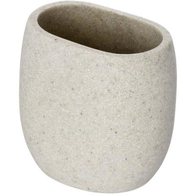 WENKO  Puro Verre &agrave; Dents en polyr&eacute;sine Beige 6,5 x 9,4 x 9,4 cm
