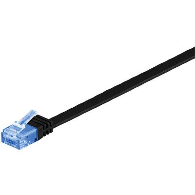 GOOBAY RJ45 C&acirc;ble r&eacute;seau, c&acirc;ble patch CAT 6a U/UTP 5.00 m noir tr&egrave;s flexible, avec cliquet dencastrement, contacts dor&eacute;s 