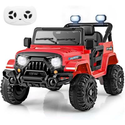 GOPLUS Voiture Electrique Enfants 12V avec T&eacute;l&eacute;commande Parentale Musique Klaxon Phares Charge 30KG Rouge