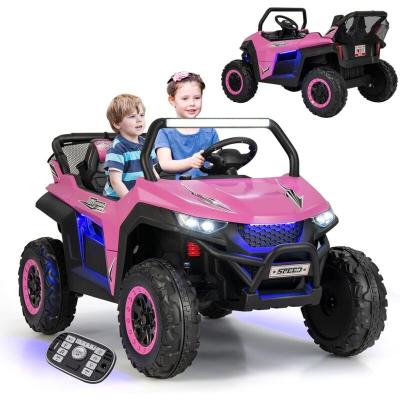 GOPLUS  ? Voiture &eacute;lectrique pour enfants 3-8 ans ? 2 places avec t&eacute;l&eacute;commande 2,4G ? Lumi&egrave;res LED et musique ? 12V quad buggy tout terrain ? Capacit&eacute;
