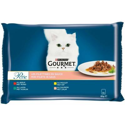 GOURMET Filettines en sauce,  Perle Purina (4 x 85 g)