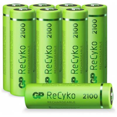 GP  AA piles rechargeables NiMH 2100 mAh ReCyko 1,2 V (lot de 8)