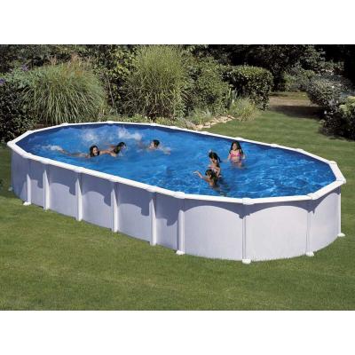 GRE Piscine acier blanc Ha&iuml;ti ovale 10,20 x 5,75 x 1,32 m GR&Eacute; Blanc