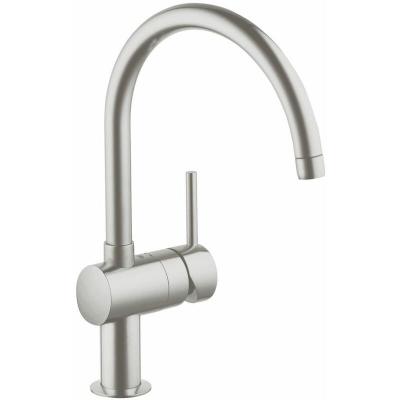 GROHE  Minta Robinet de cuisine avec bec rond tournant look inox
