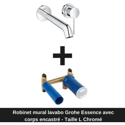 GROHE  - Mitigeur mural lavabo Essence Taille l, chrome