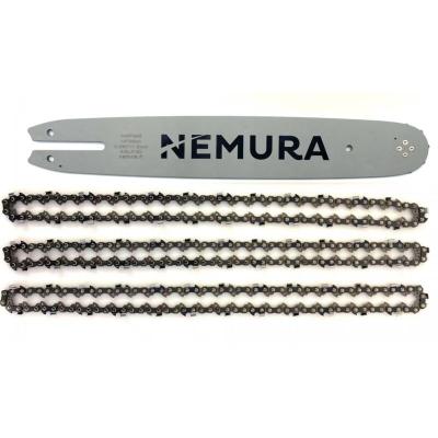 NEMURA Guide de 30cm + 3 Cha&icirc;nes de tron&ccedil;onneuse - 44 Entraineurs - Pas 3/8LP - Jauge 0.50 (1.3mm)