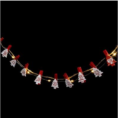 FEERIC LIGHTS & CHRISTMAS Guirlande lumineuse Calendrier de l'avent 24 LED Blanc chaud L 220 cm