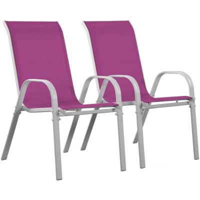 HABITAT ET JARDIN Fauteuil jardin Textil&egrave;ne ""Cordoba"" - Phoenix - Rose - Lot de 2