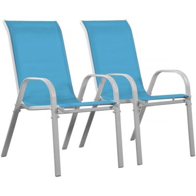 HABITAT ET JARDIN Fauteuil jardin Textil&egrave;ne ""Cordoba"" - Phoenix - Bleu - Lot de 2