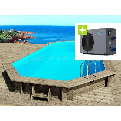 HABITAT ET JARDIN Piscine en bois "" Cancun "" - 6.53 x 4.41 x 1.45 m