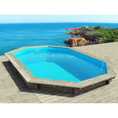 HABITAT ET JARDIN  Piscine bois Cancun - 6.53 x 4.41 x 1.45 m
