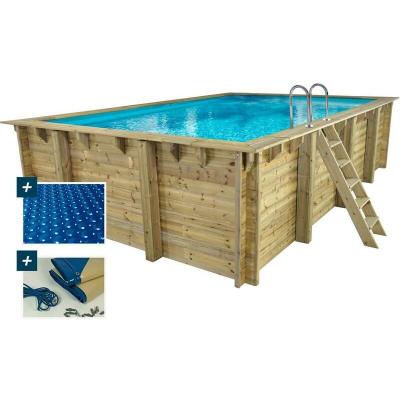 HABITAT ET JARDIN Piscine bois Panama 6.20 m + b&acirc;ches