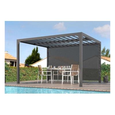 HABRITA Pergola bioclimatique  PER36R30BI en alu 10,80m2 ouverture manuelle avec rideau man 