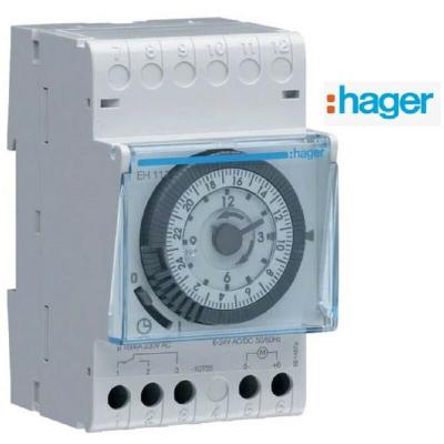 HAGER -Eh111 Interrupteur horaire cadran quotidienne 16a avec r&eacute;serve 200 h
