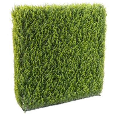 Haie artificielle haute gamme sp&eacute;cial ext&eacute;rieur / cypr&egrave;s artificiel juniperus vert - dim : 105 x 23 x 100 cm 