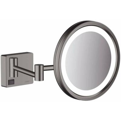 Miroir de rasage avec &eacute;clairage LED HANSGROHE AddStoris chrom&eacute; bross&eacute;