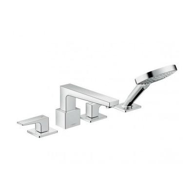HANSGROHE Robinet de baignoire de 4 trous avec levier plat et douchette 160 cm Metropol 
