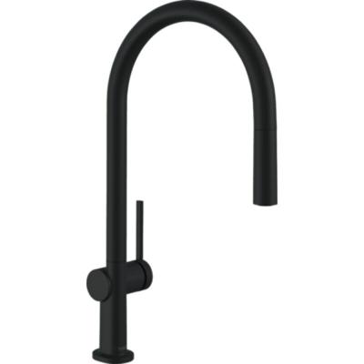 HANSGROHE Mitigeur de cuisine 210, avec douchette extractible 1 jet, sBox noir mat 