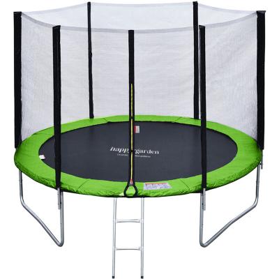 HAPPY GARDEN Pack Premium Trampoline &Oslash;305cm vert et bleu avec filet + &eacute;chelle + b&acirc;che + kit d'ancrage