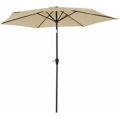 HAPPY GARDEN Parasol droit HAPUNA rond 2,70m de diam&egrave;tre beige