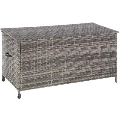 HESPERIDE Coffre de rangement pour jardin bayana - r&eacute;sine tress&eacute;e - 700 l - gris naturel
