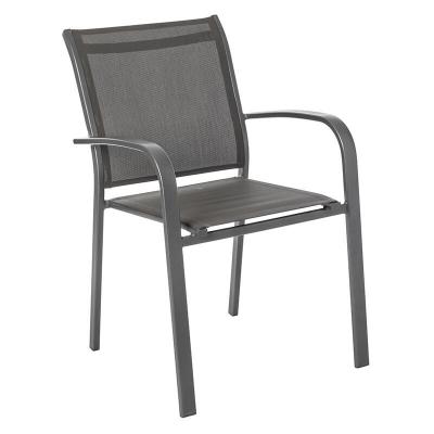 HESPERIDE Chaise de jardin empilable alu Essentia Anthracite/Graphite - Hesp&eacute;ride