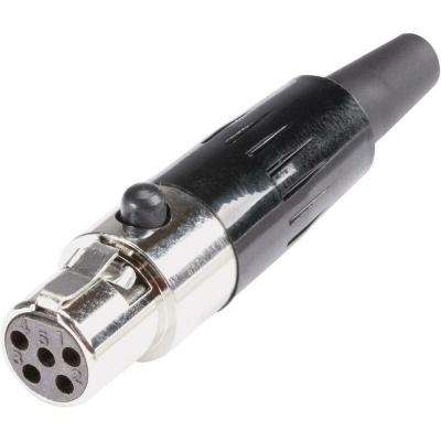 HICON XLR miniature femelle, droit HI-XMCF5 Nombre de p&ocirc;les: 5 argent