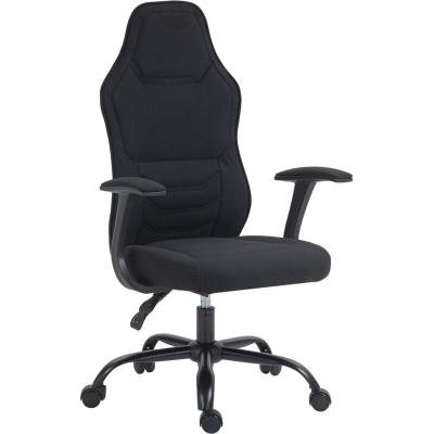 HOMCOM Fauteuil gamer ergonomique - chaise de bureau gaming - r&eacute;glable - dossier inclinable - tissu noir 