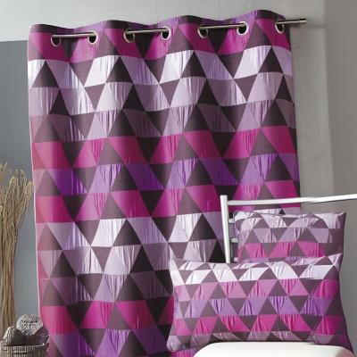 Rideau ameublement Jacquard 'triangles' Prune 140 x 260 cm - Prune