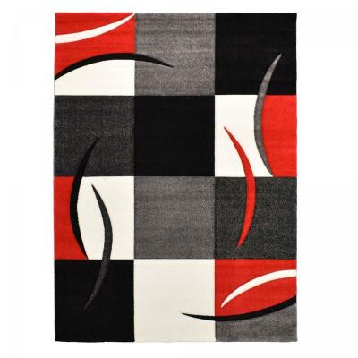 UNAMOURDETAPIS Tapis Salon 160x230 Tiss&eacute; Rouge Rectangle Motif G&eacute;om&eacute;trique Di 65