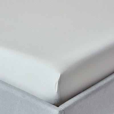 HOMESCAPES  Drap-Housse Gris 100% Coton &Eacute;gyptien 200 Fils 120 x 190 cm