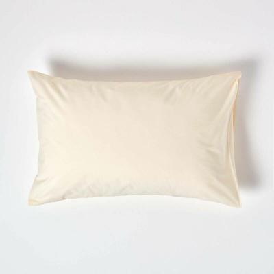HOMESCAPES Taie d'oreiller en coton Egyptien Cr&egrave;me - 200 fils - 50 x 75 cm