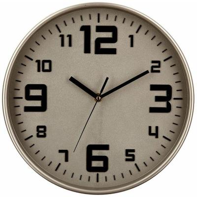 Horloge pendule murale silencieuse - Diam&egrave;tre 30 cm - ARGENT