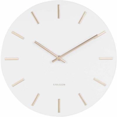 Horloge murale acier avec b&acirc;tons dor&eacute;s Karlsson Charm Small