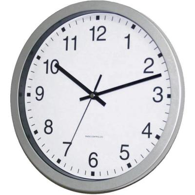 EUROTIME 56831-07 radiopilot&eacute;(e) Horloge Murale 30 cm x 4.3 cm Argent