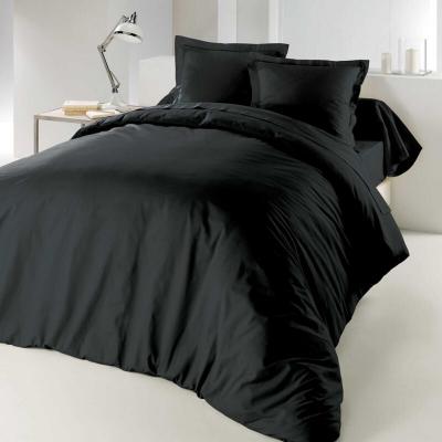 DOUCEUR D INTERIEUR Housse de couette 2 personnes 260 x 240 cm uni 57 fils lina Charbon
