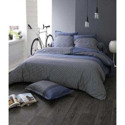 TRADILINGE Housse de Couette en Satin de Coton - Bleu Gris - 200 x 200 cm