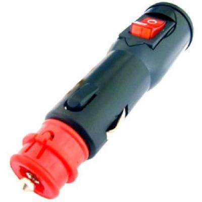 HTC EQUIPEMENT Prise Allume-Cigare - Universel - 12/24V - 8A - Interrupteur lumineux - Double embout 