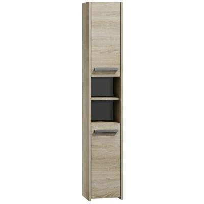 PISA - Colonne armoire salle de bain - 30x30x170 cm - Meuble sonoma