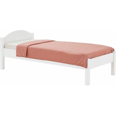 IDIMEX Lit simple 90x200 cm SORAJA en pin massif lasur&eacute; blanc