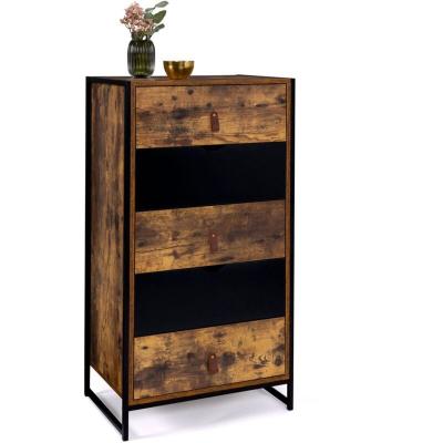 IDMARKET Chiffonnier 5 tiroirs CHICAGO commode semainier design industriel