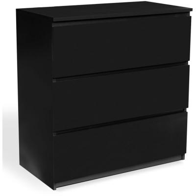 Commode 3 tiroirs TOMI bois noir 