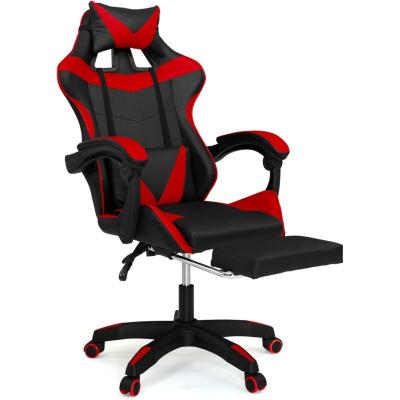 IDMARKET Fauteuil de gaming alex r&eacute;glable avec repose-pied, coussin de t&ecirc;te et coussin lombaire noir et rouge