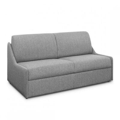 ITALIAN SPIRIT Canap&eacute; lit express compact 2-3 places RISTRETTO 120cm matelas 16cm sommier &agrave; lattes Tissu gris clair