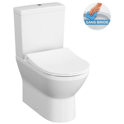 VITRA Integra Pack WC &agrave; poser sans bride avec abattant frein de chute et r&eacute;servoir, Blanc (9859-003-7202)